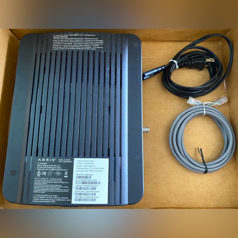 Arris TG1672G Telephony Gateway Bulk - Used/Very Good